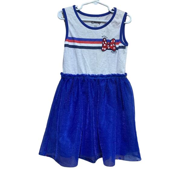 Lot of 2 Medium 6X Disney Minnie Mouse Oci Cotton Blend Glitter Summer Dresses - Picture 3 of 8